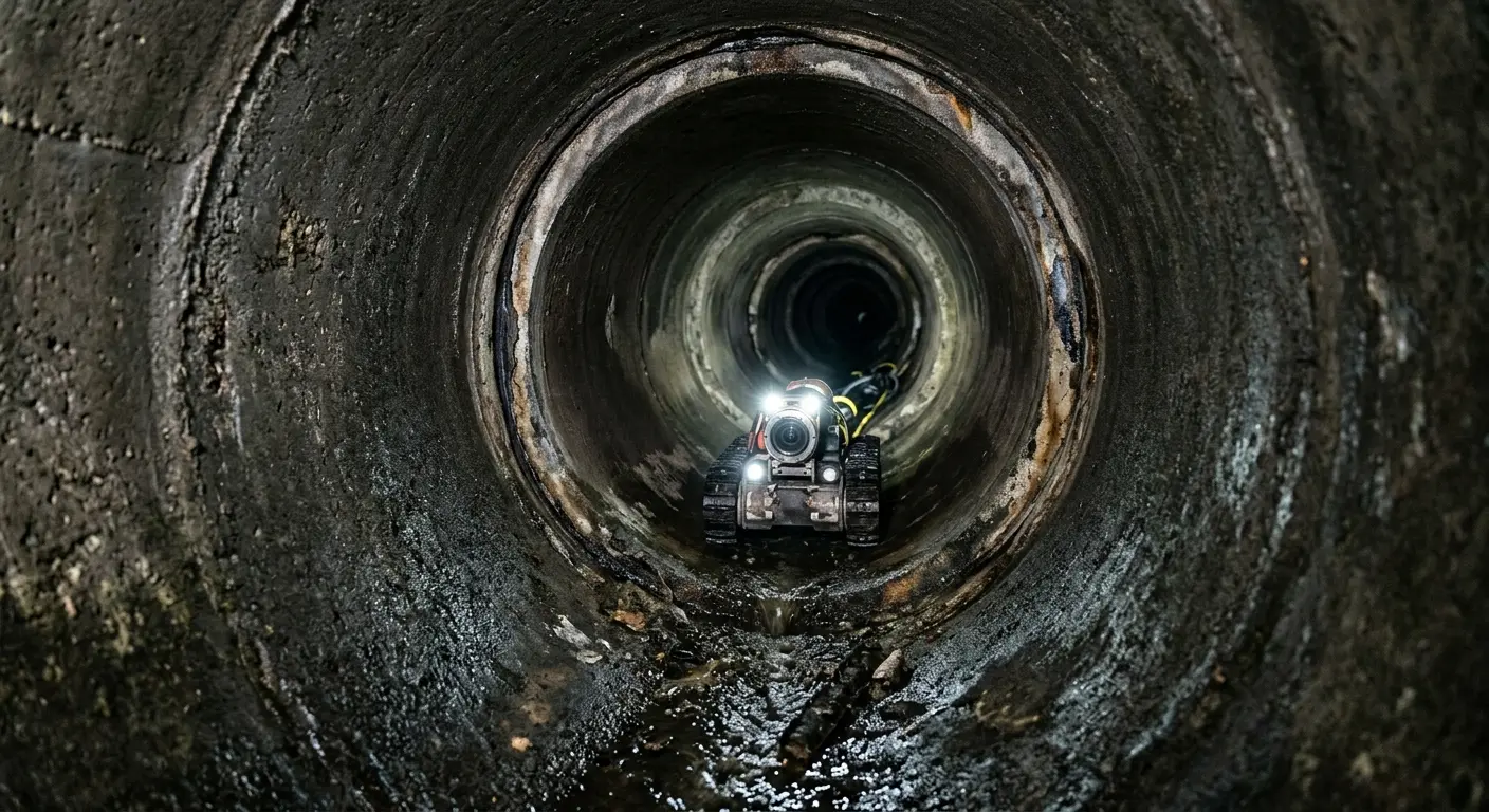 Robotic sewer camera inspecting pipe interior for Sewer Line Repair in Fort Washington